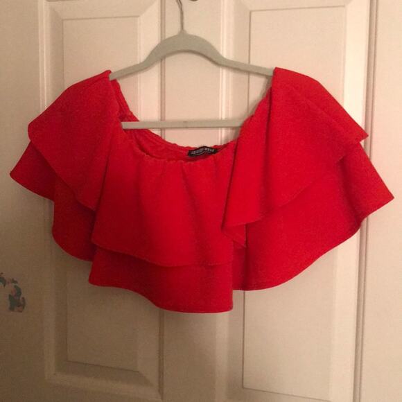 Fashion Nova red ruffled bounce flounce top M NWT - Picture 4 of 7